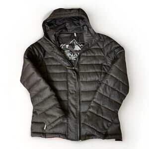 Superdry Fuji Puffer Jacket Men’s Medium Black Hooded Quilted Insulated Coat